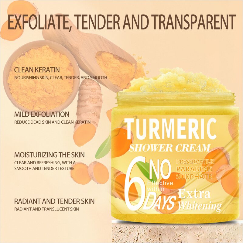 Turmeric Body Scrub - Manufacturer - Organic Dead Sea Salt Peeling Acne Cleansing Whitening Brightening