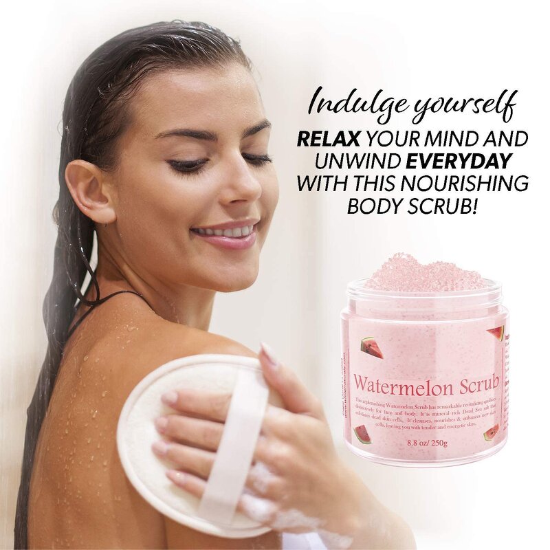 Watermelon Body Scrub - Manufacturer - Women Fruity Brightening Exfoliating Dead Sea Salt Smoothing