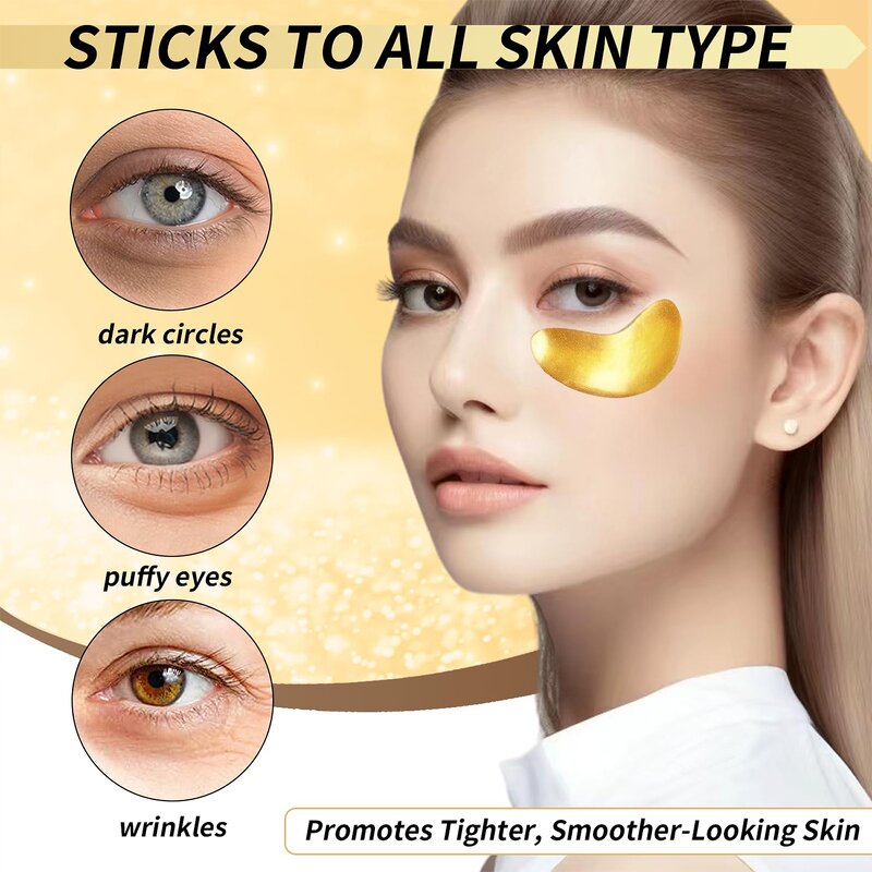 24K Gold Eye Masks - Manufacturer - Fine Lines Removal Dark Circles Under Eye Patches Anti Aging