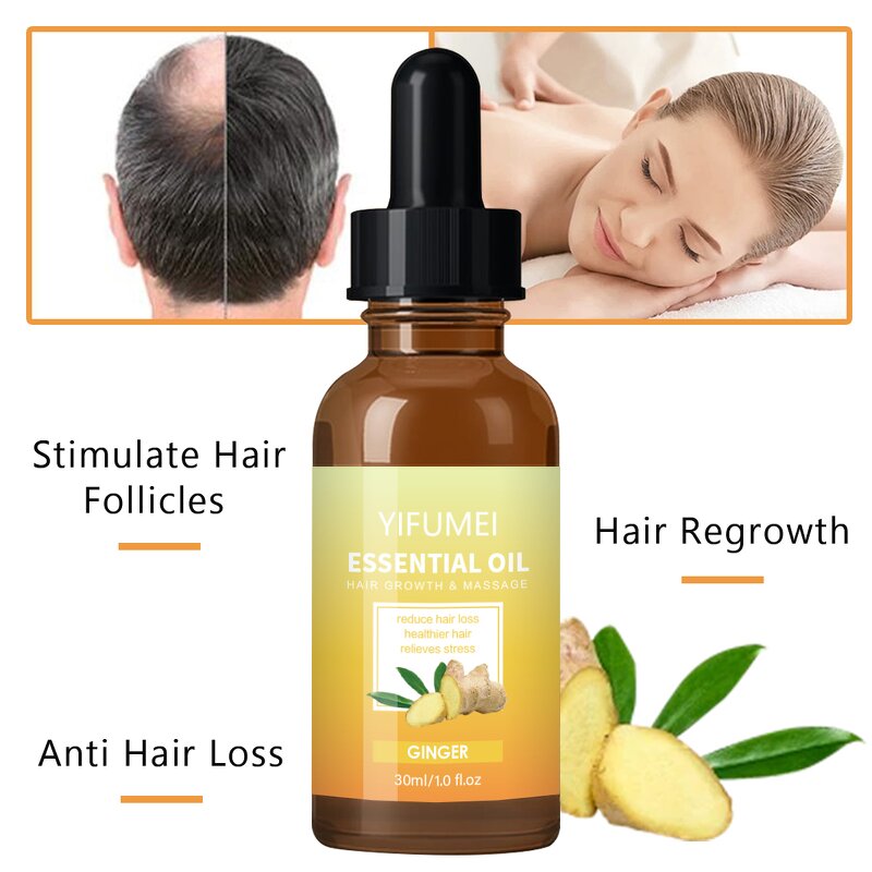 Ginger Hair Growth Oil - Manufacturer - Natural Revitalizing Scalp Massage Anti Hair Loss Repair