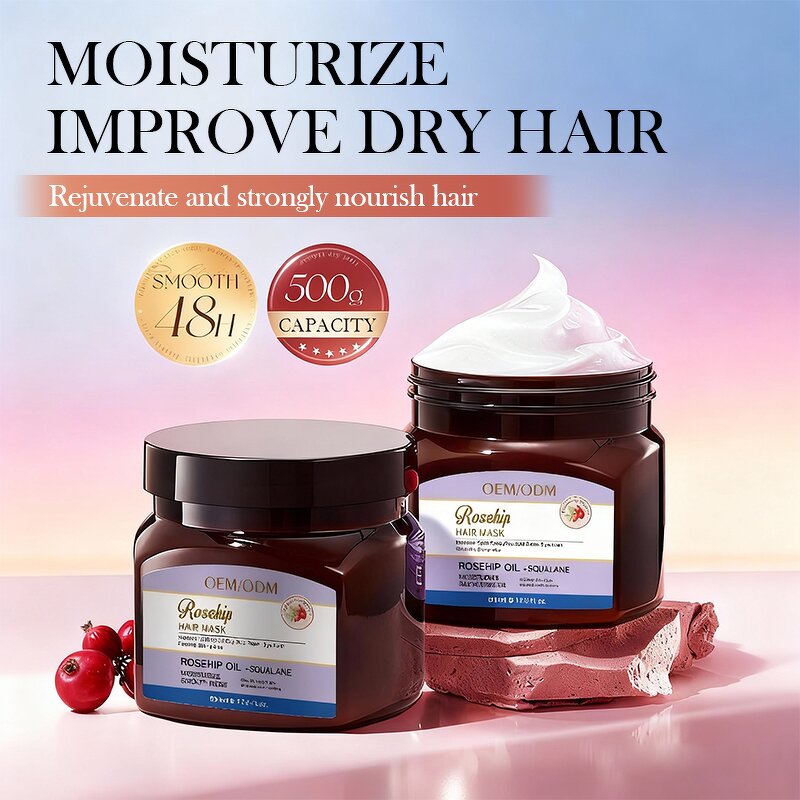 Hair Mask Cream - Manufacturer - Custom Logo Repair Damaged Hair Rosehip Oil Collagen Smoothing