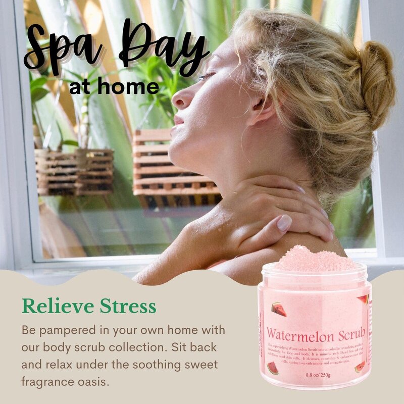 Watermelon Body Scrub - Manufacturer - Women Fruity Brightening Exfoliating Dead Sea Salt Smoothing