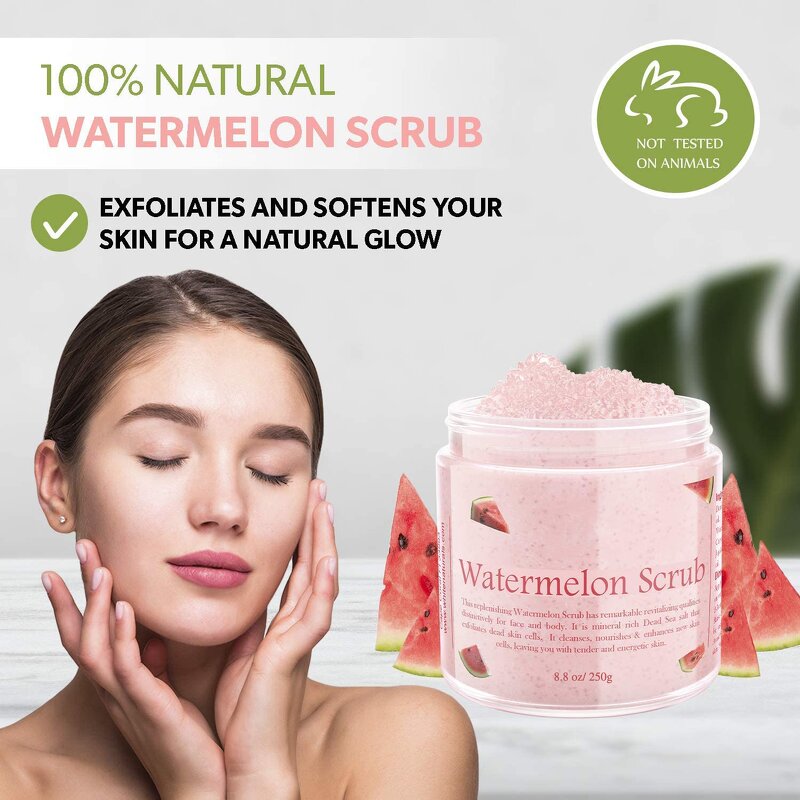Watermelon Body Scrub - Manufacturer - Women Fruity Brightening Exfoliating Dead Sea Salt Smoothing