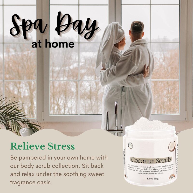 Coconut Body Scrub - Manufacturer - Organic Whitening Sea Salt Exfoliating Deep Cleansing Butter