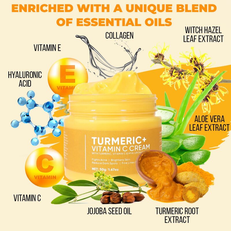 Turmeric Face Cream - Manufacturer - Dark Spot Corrector Anti Aging Brightening Moisturizer