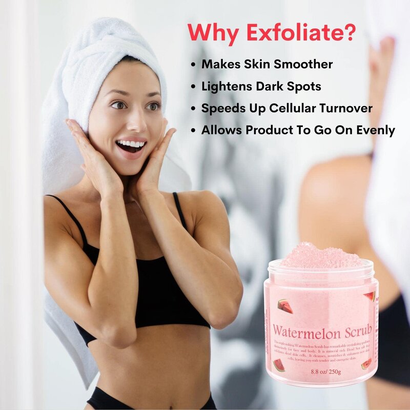 Watermelon Body Scrub - Manufacturer - Women Fruity Brightening Exfoliating Dead Sea Salt Smoothing
