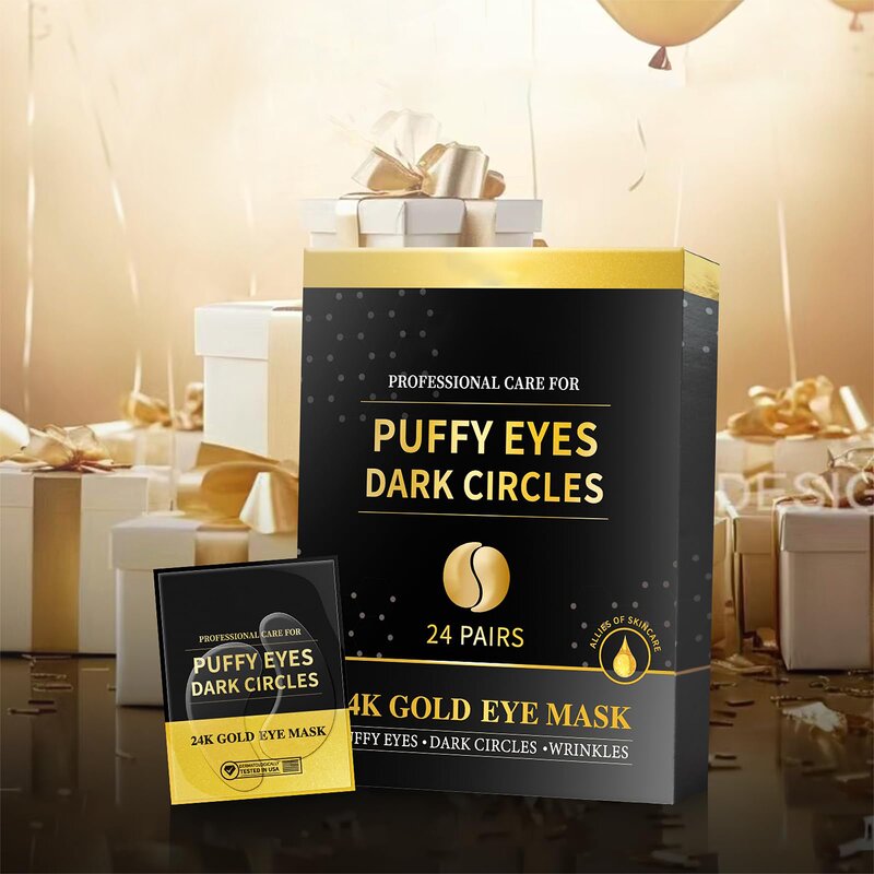 24K Gold Eye Masks - Manufacturer - Fine Lines Removal Dark Circles Under Eye Patches Anti Aging