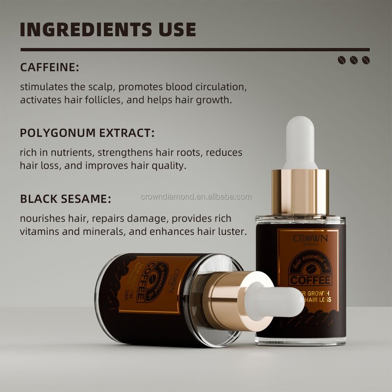 Caffeine Hair Growth Oil - Manufacturer - Private Label 100% Natural Scalp Care Anti Loss Regrowth