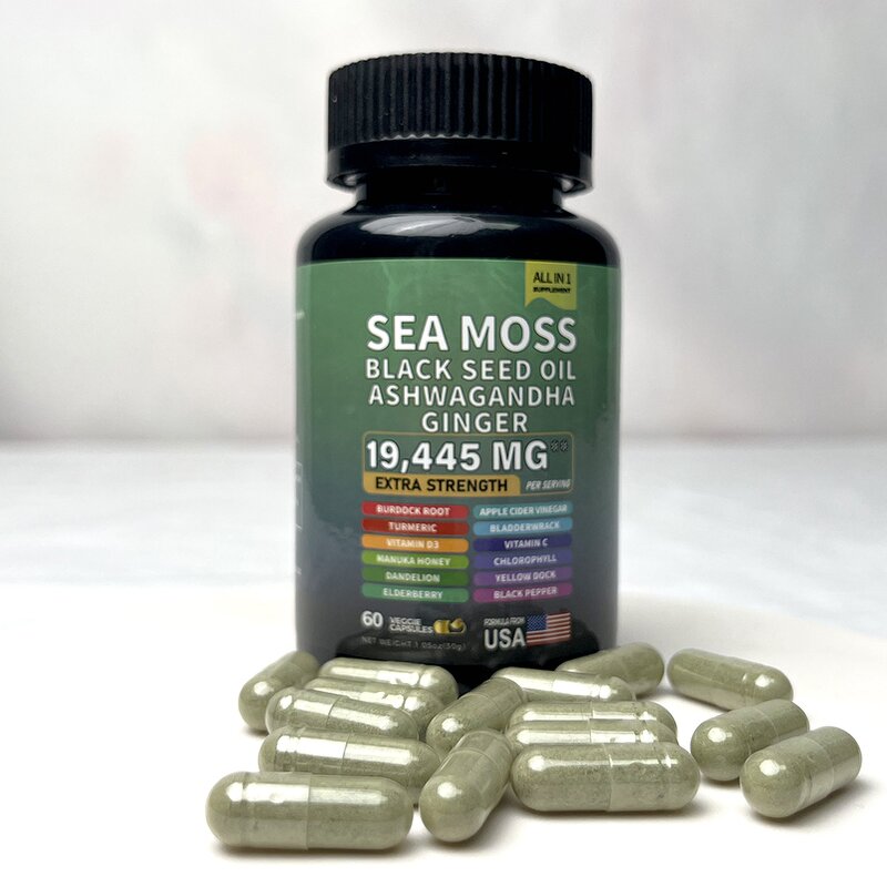 Sea Moss Shilajit Capsules - Manufacturer - Wholesale Ashwagandha Ginseng Energy 60ct