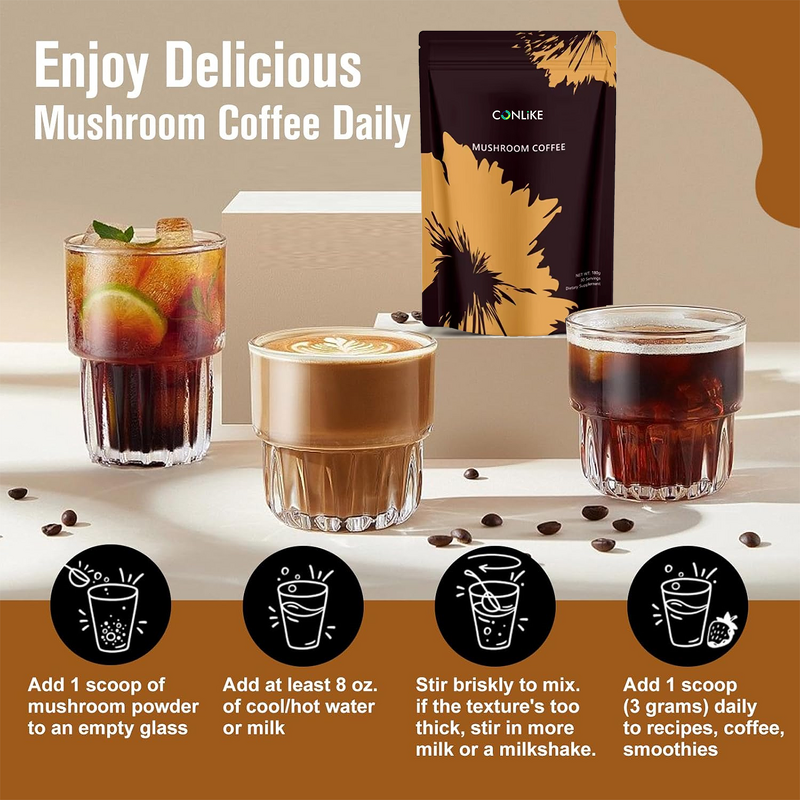 Mushroom Coffee - Manufacturer - Organic Blend Multiple Fungi Energy Focus Immunity