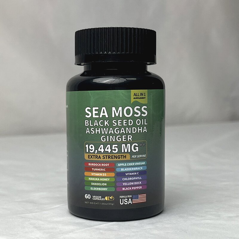 Sea Moss Shilajit Capsules - Manufacturer - Wholesale Ashwagandha Ginseng Energy 60ct