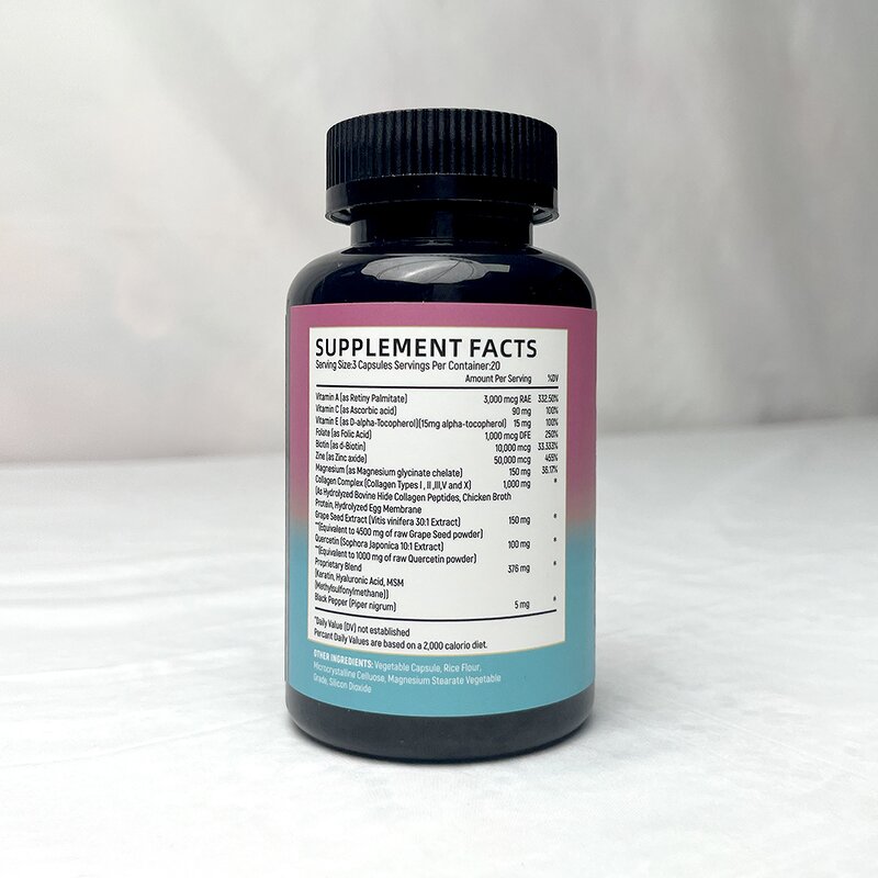 Collagen Pills - Manufacturer - OEM Peptides I II III V X Biotin Keratin Hyaluronic Acid