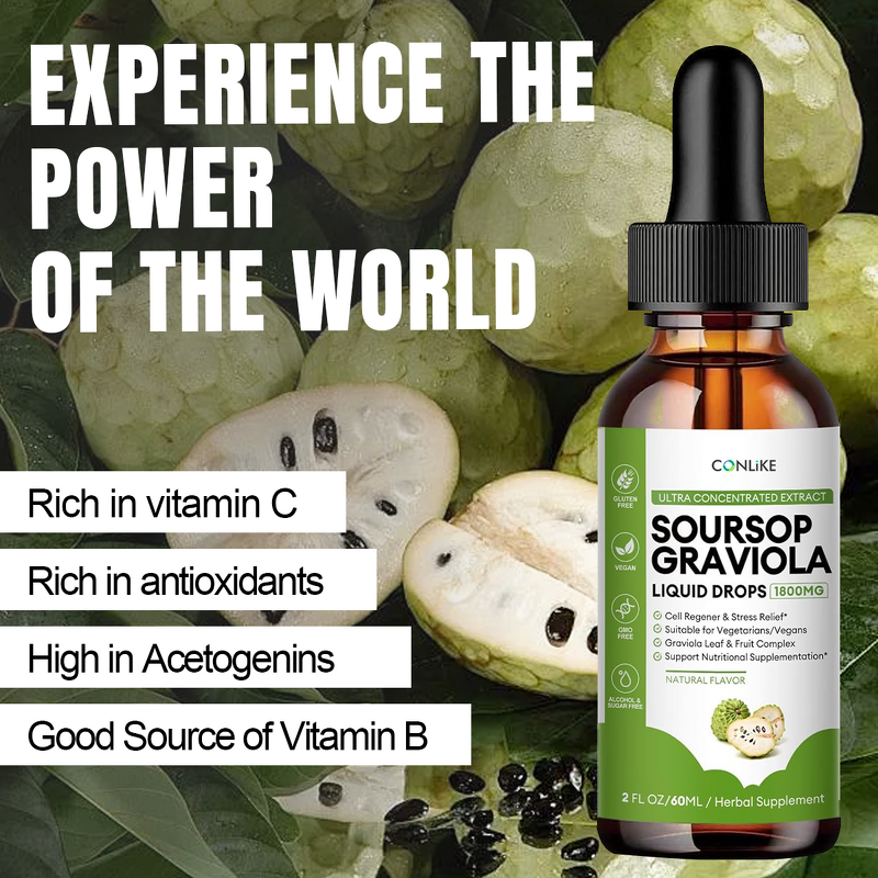 Soursop Drops - Manufacturer - OEM Organic Soursop Graviola Liquid Extract Drops