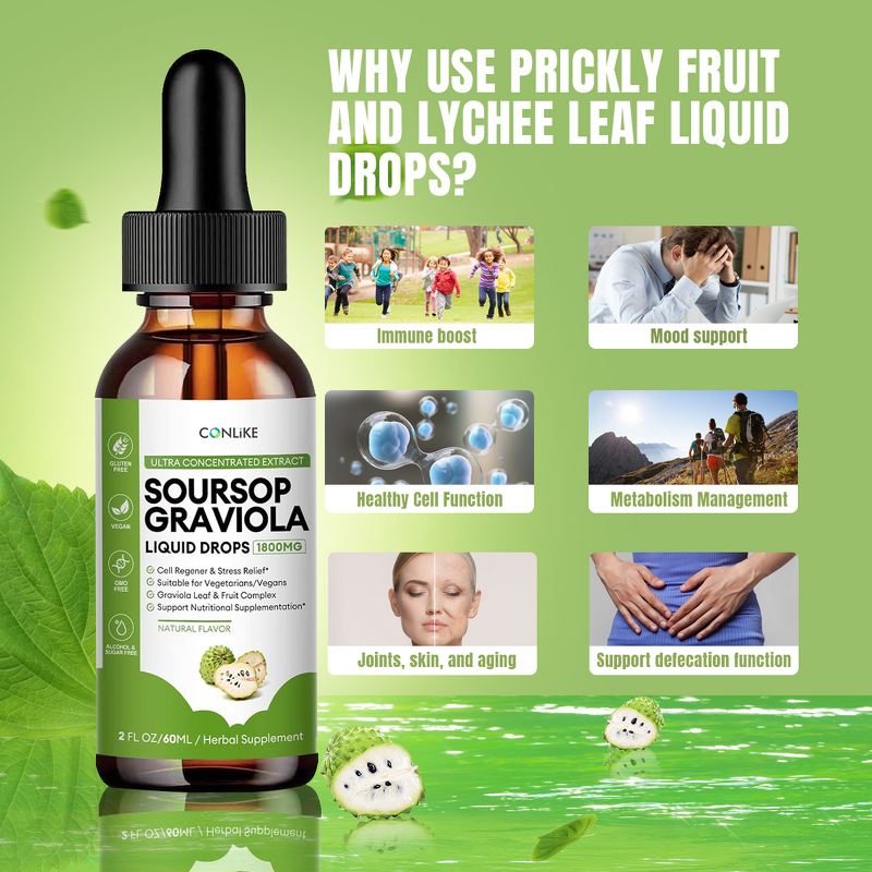 Soursop Drops - Manufacturer - OEM Organic Soursop Graviola Liquid Extract Drops