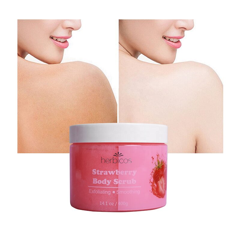 Strawberry Body Scrub - Manufacturer - Private Label Fruit Sugar Shea Butter Moisturizing Exfoliating
