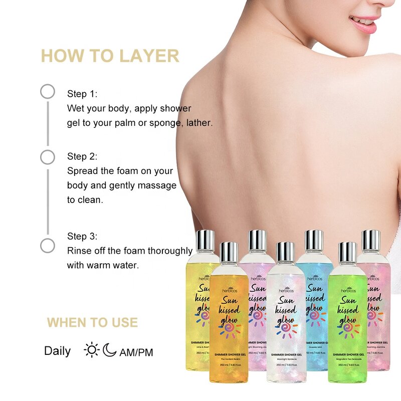 Shimmer Body Wash - Manufacturer - Private Label Organic Vegan Skin Glow Gel Whitening Moisturizing