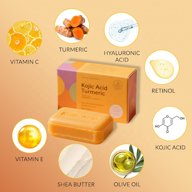 Organic Soap Bar - Manufacturer - Private Label Vitamin C Turmeric Kojic Acid Dark Spots