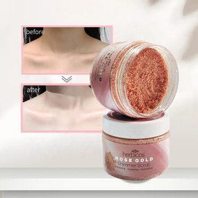 Rose Gold Body Scrub - Manufacturer - Vegan Rose Oil Brightening Exfoliating Bath Skincare