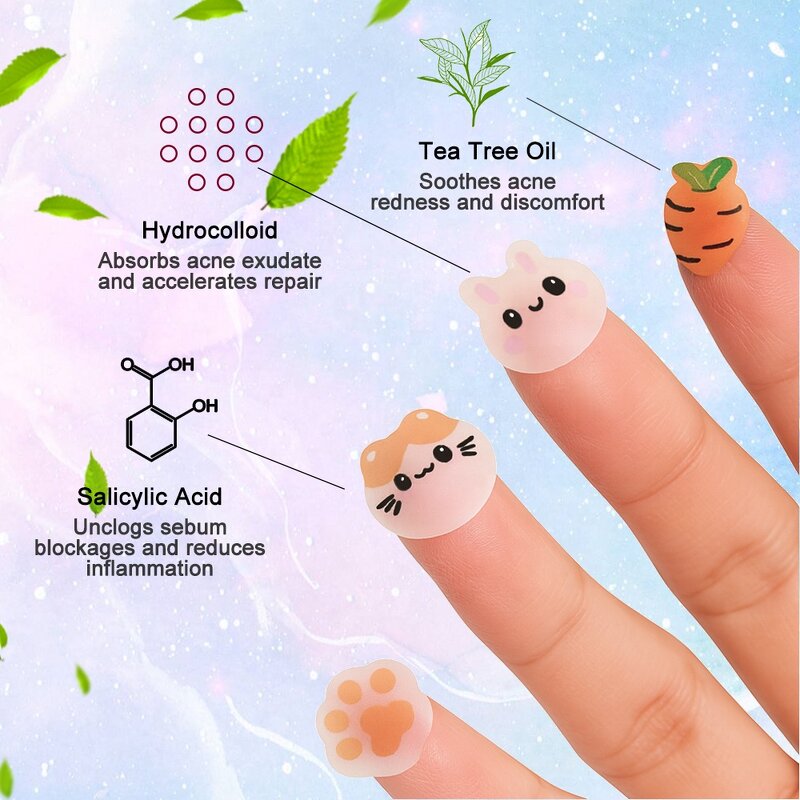 Pimple Patches Hydrocolloid with Salicylic Acid & Tea Tree Oil Anti-Acne for Face All Skin Types 40 Count