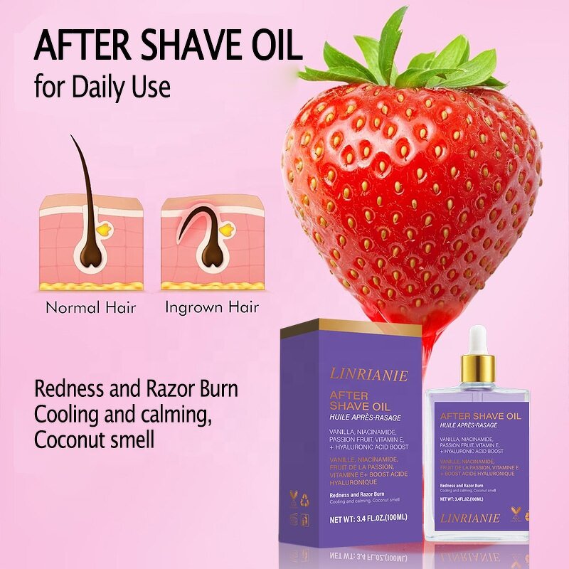 Shaving Oil - Manufacturer - Private Label Strawberry Smell Vegan Women Sensitive Bikini Area
