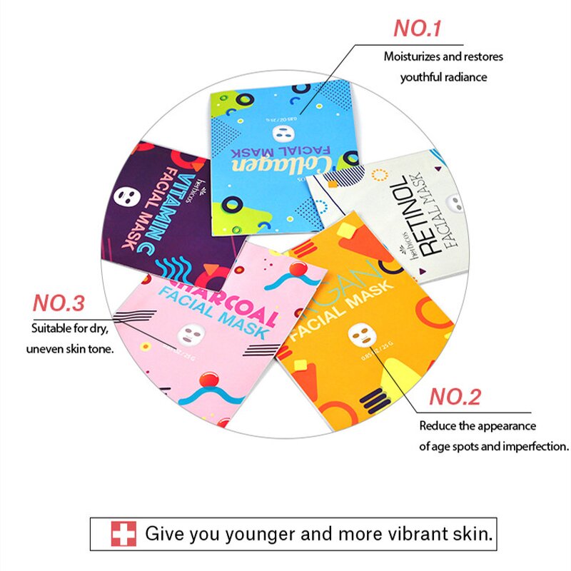 Sheet Mask Set - Manufacturer - Private Label 5 Booklet Charcoal Collagen Facial Mask