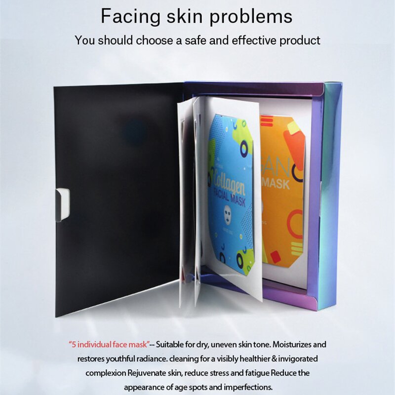 Sheet Mask Set - Manufacturer - Private Label 5 Booklet Charcoal Collagen Facial Mask