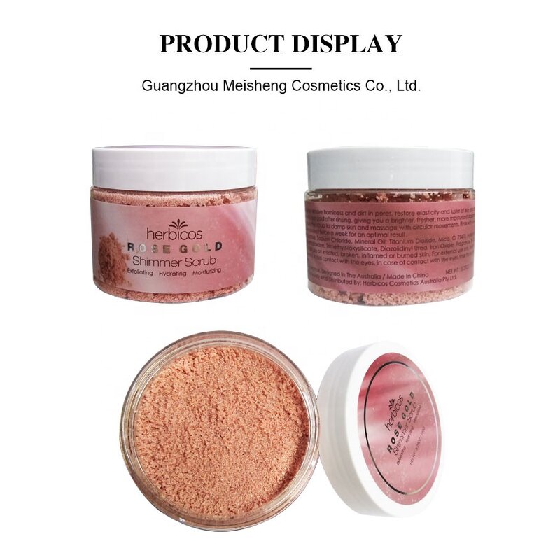 Rose Gold Body Scrub - Manufacturer - Vegan Rose Oil Brightening Exfoliating Bath Skincare
