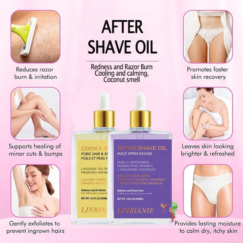 Shaving Oil - Manufacturer - Private Label Strawberry Smell Vegan Women Sensitive Bikini Area