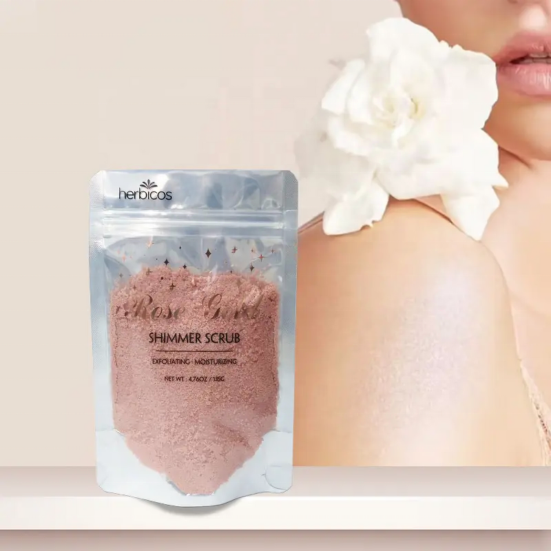 Rose Gold Body Scrub - Manufacturer - Vegan Rose Oil Brightening Exfoliating Bath Skincare