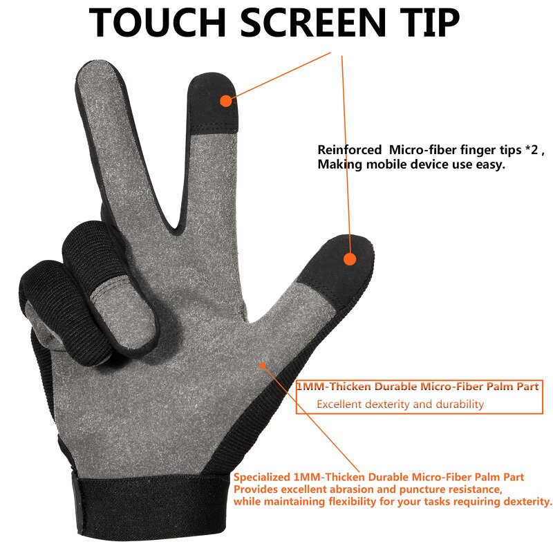 Safety Gloves - Manufacturer - Synthetic Leather Full Finger Thicken Oil-Resistant Washable