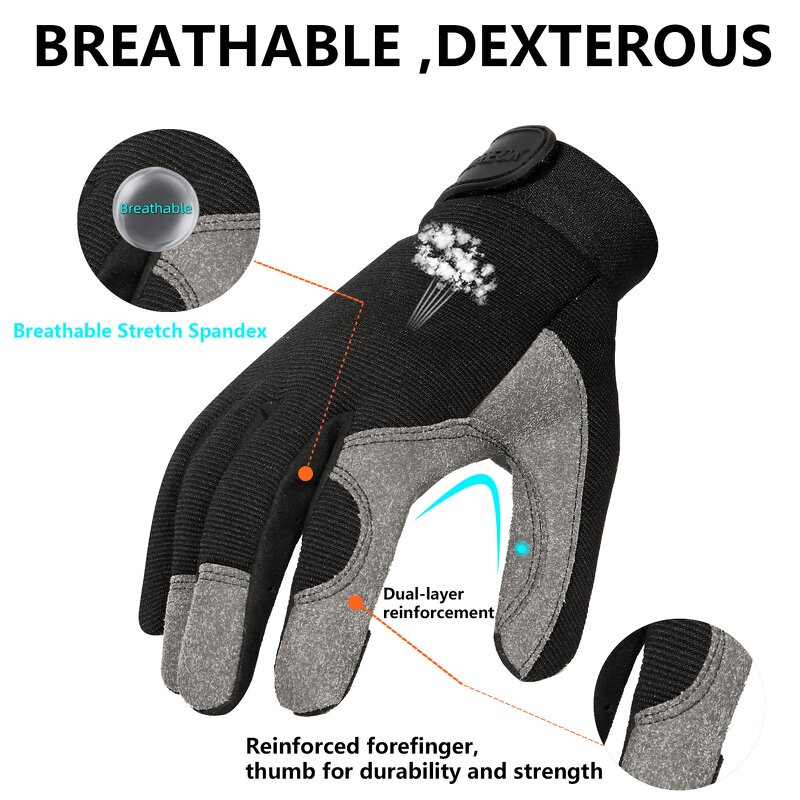 Safety Gloves - Manufacturer - Synthetic Leather Full Finger Thicken Oil-Resistant Washable