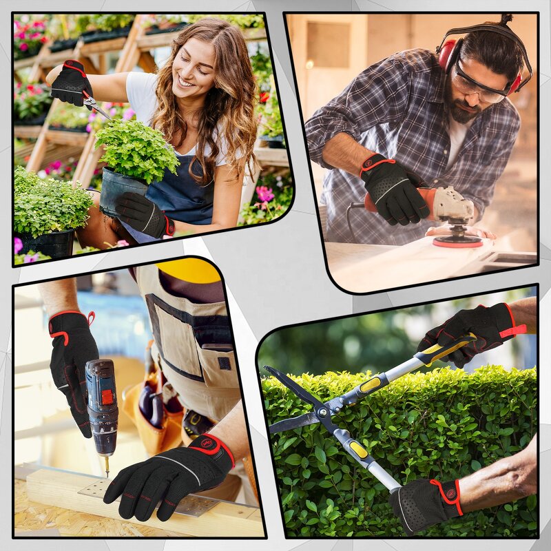 Work Gloves - Manufacturer - MOREOK Heavy Duty PVC Flex Grip Synthetic Leather Mechanics