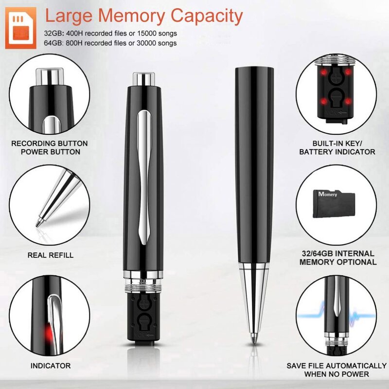 MP3 Music Recording Pen Manufacturer - Mini Handheld 32GB Voice Activated