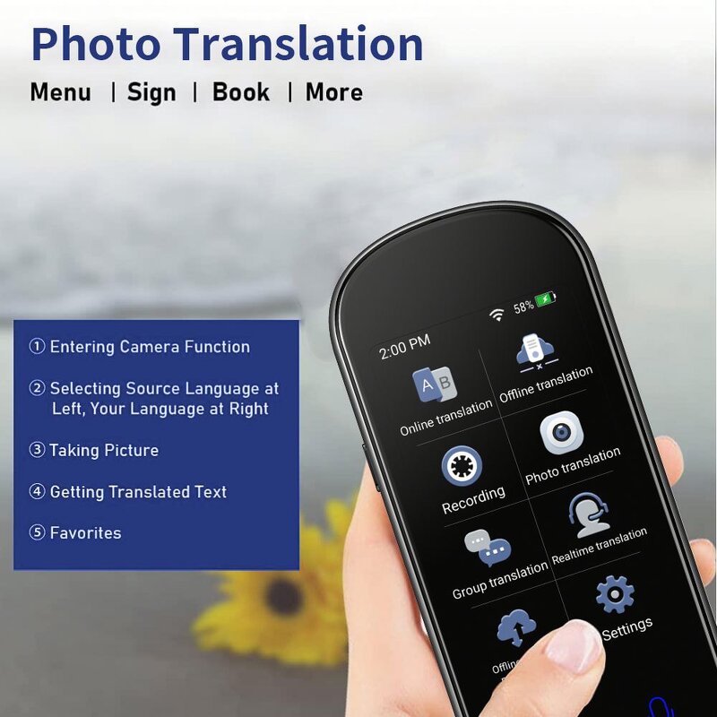 AI Voice Translator Manufacturer - Z2 Portable 3.1 Inch Real Time for Travel Learn