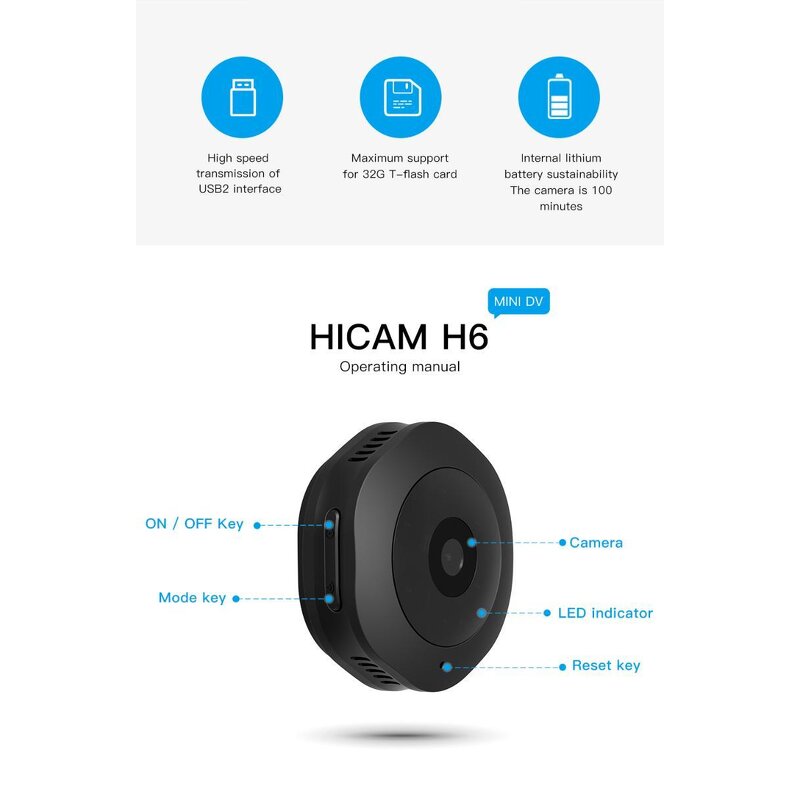 Wifi Micro Camera Manufacturer - H6 Night Version with Motion Sensor Action