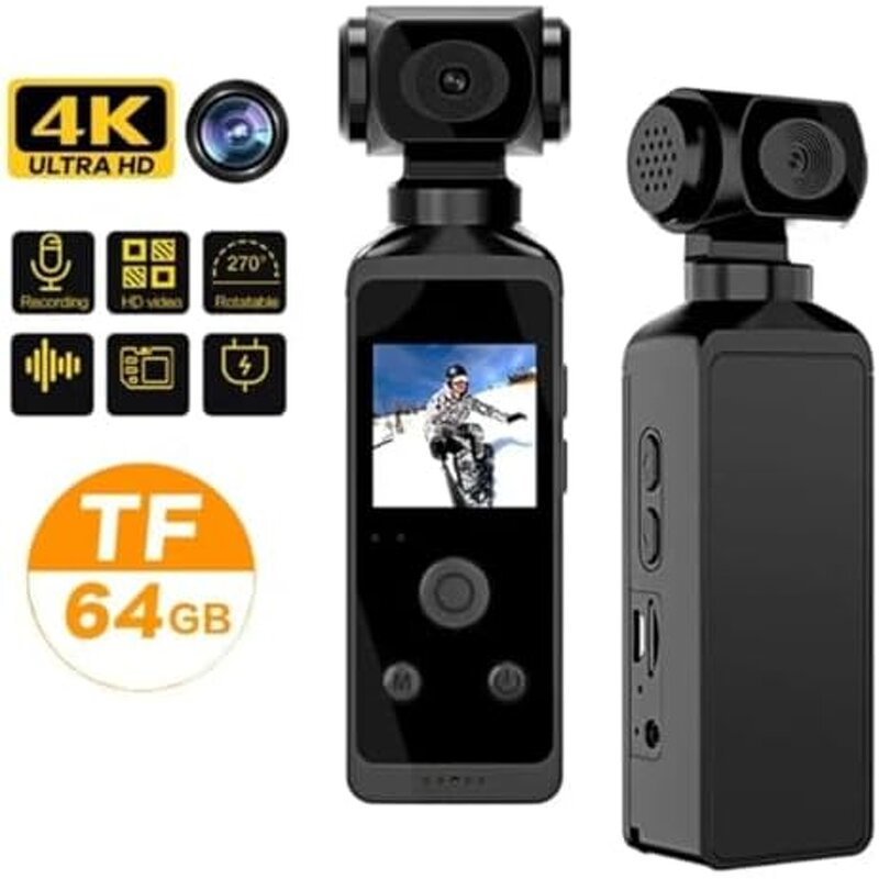 Action Sports Camera Manufacturer - 4K HD Pocket Rotatable LCD Waterproof