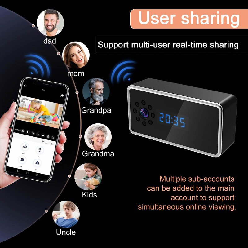 Mini Alarm Clock Camera Manufacturer - Full HD 1080P Wireless Infrared Night Vision