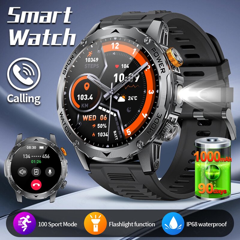 Smart Watch Manufacturer - LIGE 100+ Sports Modes 1.7" HD Touch IP68 1000mAh