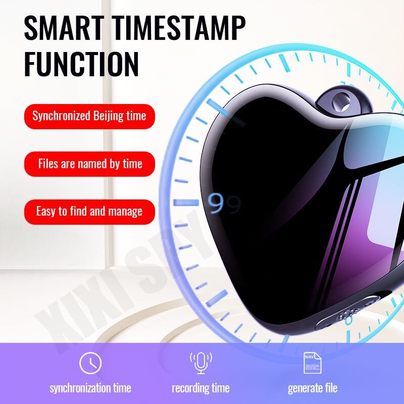 Voice Recorder Manufacturer - Mini Heart-Shaped Pendant with Long Battery Life