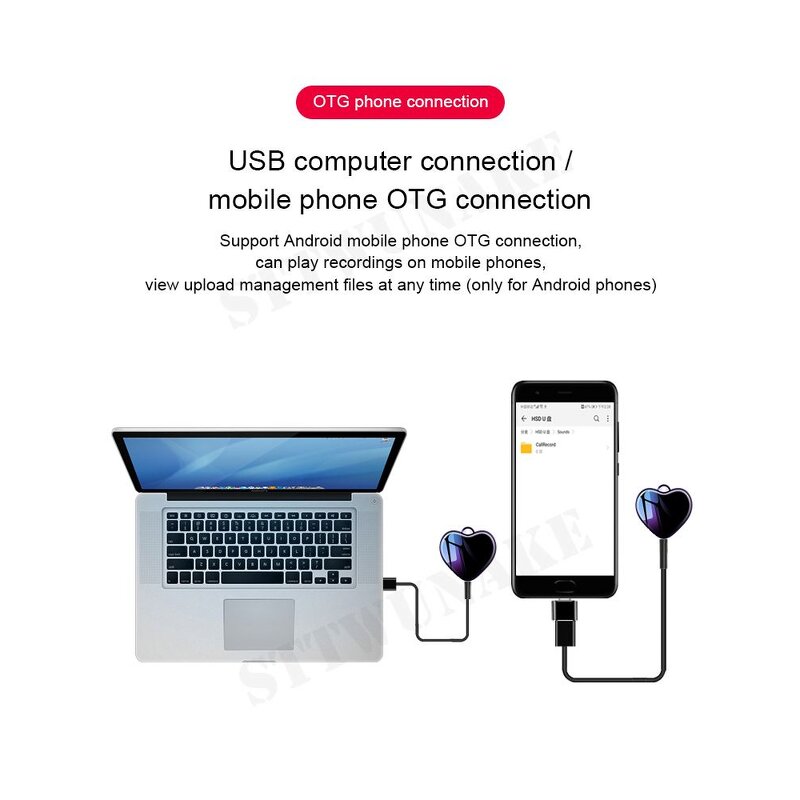 Voice Recorder Manufacturer - Mini Heart-Shaped Pendant with Long Battery Life