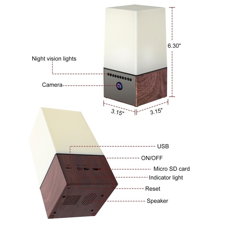 LED Lamp Camera Manufacturer - Desk Lamp RGB Wireless Wifi Clock Night Light