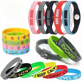 Rubber Bracelet Manufacturer - Custom with Text Clipart Logo Silicone
