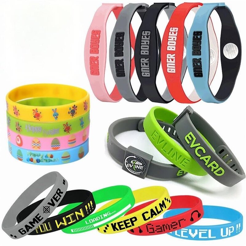 Rubber Bracelet Manufacturer - Custom with Text Clipart Logo Silicone