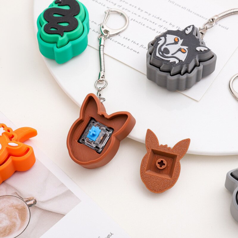 Animal Fidget Clicker Manufacturer - Custom 3D Printed Keychain Keyboard Keycap