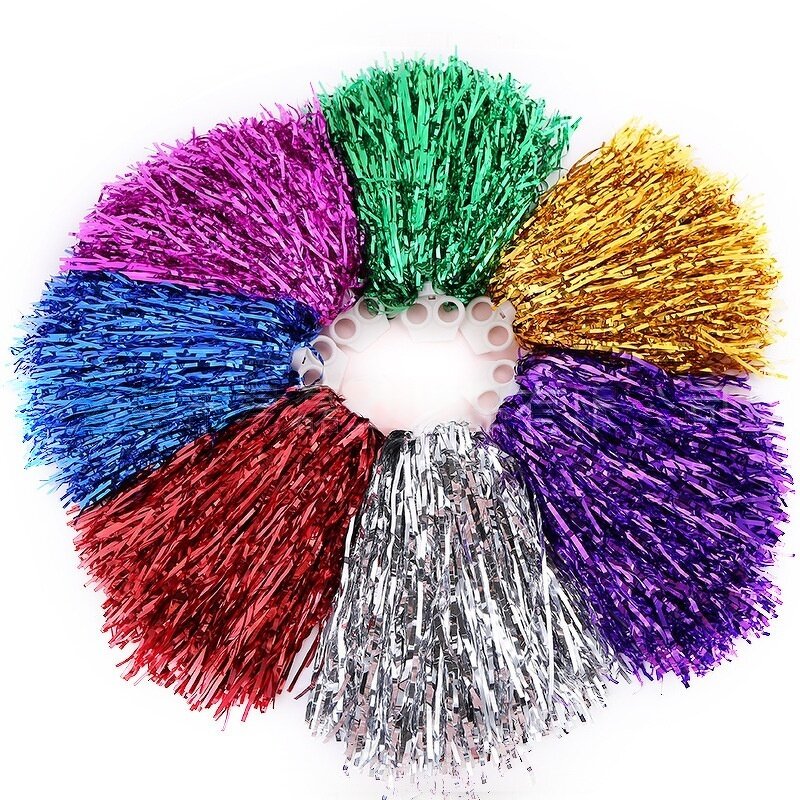 Cheerleading Pom Poms Manufacturer - 20G Tree Metallic Foil Baton Team Spirit