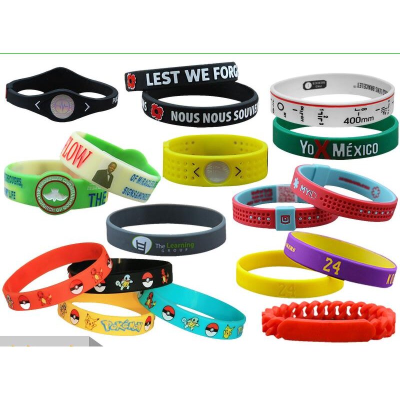 Rubber Bracelet Manufacturer - Custom with Text Clipart Logo Silicone