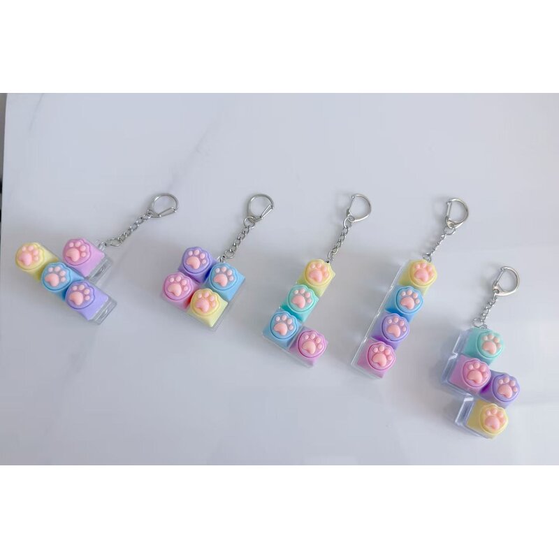 Mechanical Keychain Manufacturer - LED Light Fidget Clicker Cat Paw Keycap