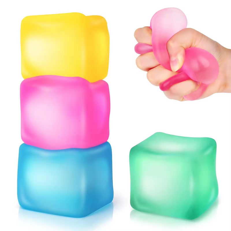 Sensory Fidget Cube Manufacturer - Square Ice Cube Stress Squishy Promotional