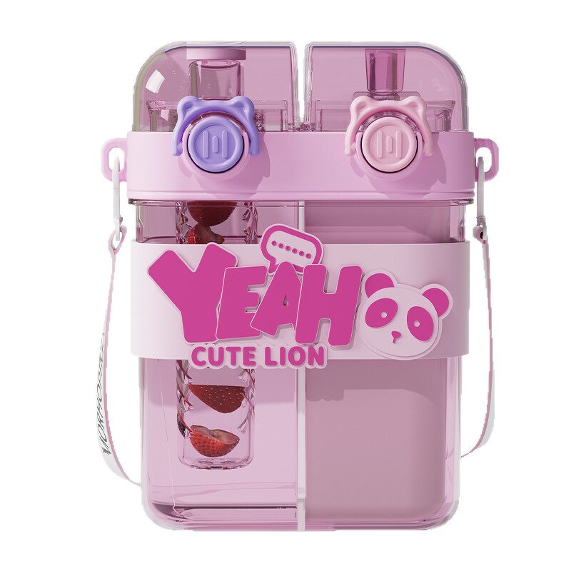 Kids Sports Water Bottle Manufacturer - 780ml Square Double Leak-Proof with Strap