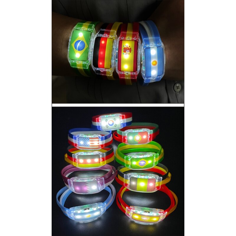 Light-up Wristband Manufacturer - Football Tournament Custom National Flag Glow